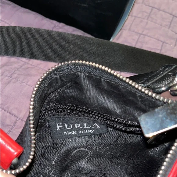 Furla Red Crossbody Bag with Silver Accents - Picture 13 of 13